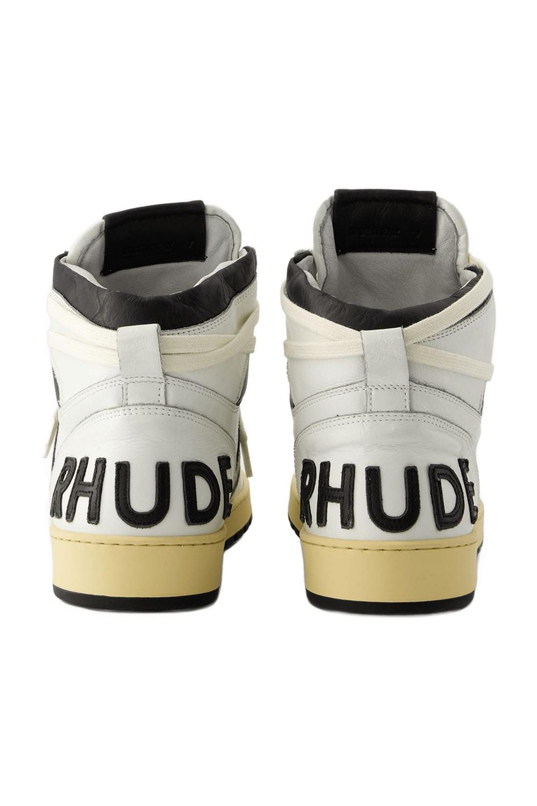 Sneakers Rhecess Hi - Rhude - Leder - Weiß/Schwarz