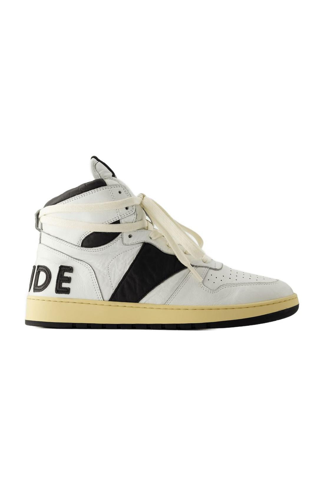 Sneakers Rhecess Hi - Rhude - Leder - Weiß/Schwarz