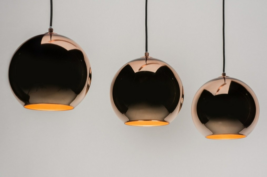 B-stock Emob Glory Koper hanging light pendant light hanging light lamp copper colored 3 bottles