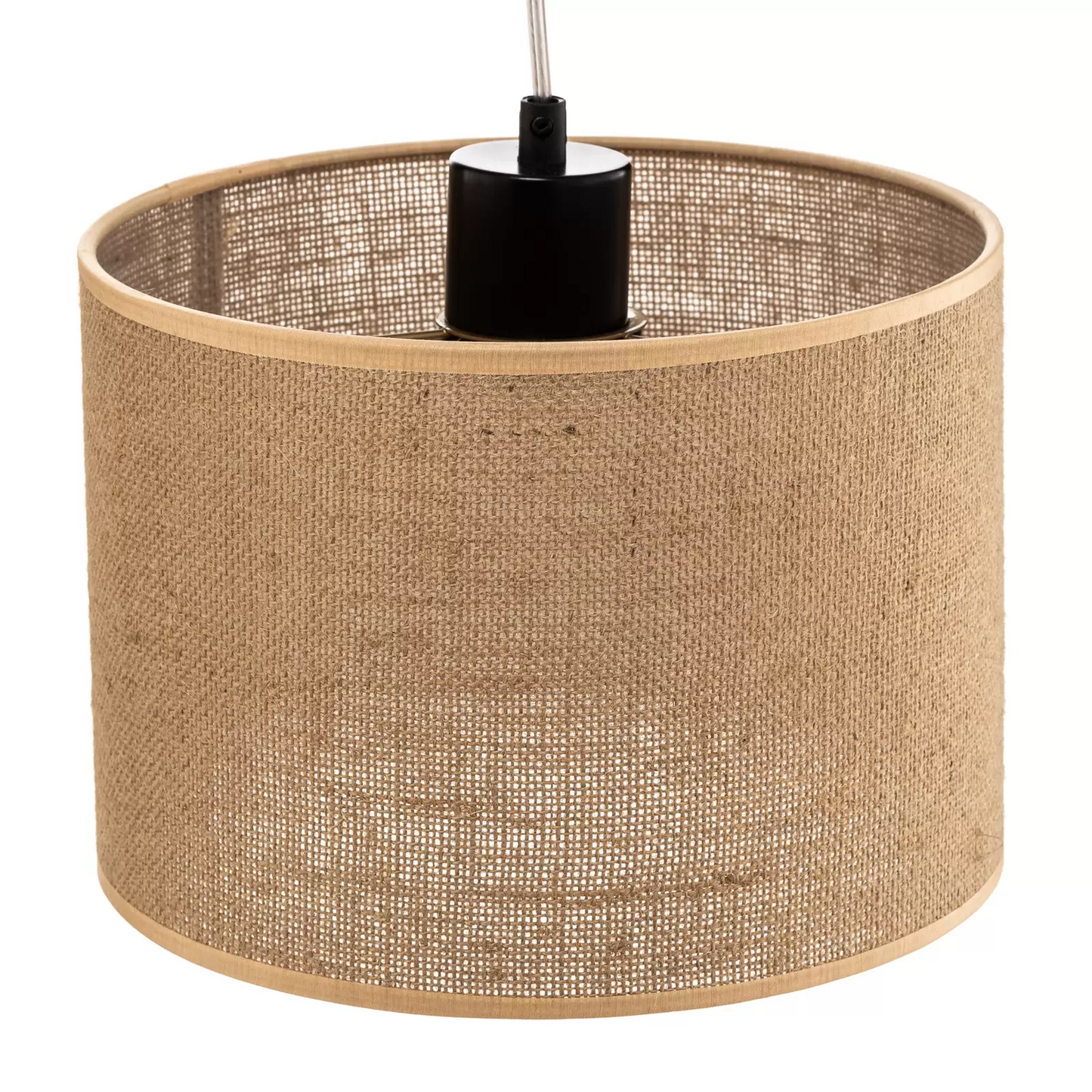 B-flokks jútu hengiljós með þremur dúkskermum, hengilampi, ljós, loftlampi