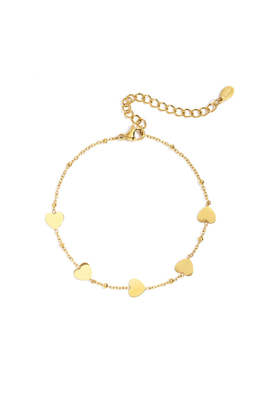 Edelstahl-Kettenarmbänder Herz Casual Daily Simple Series Damenschmuck