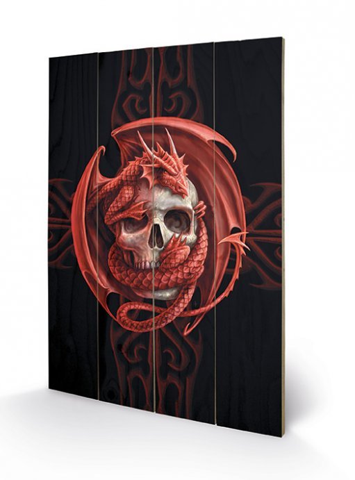 Anne Stokes Holzdruck Skull Embrace 40 x 60 cm