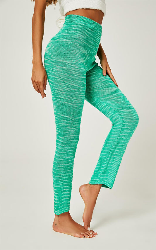 Knitted Fit Trousers in Green
