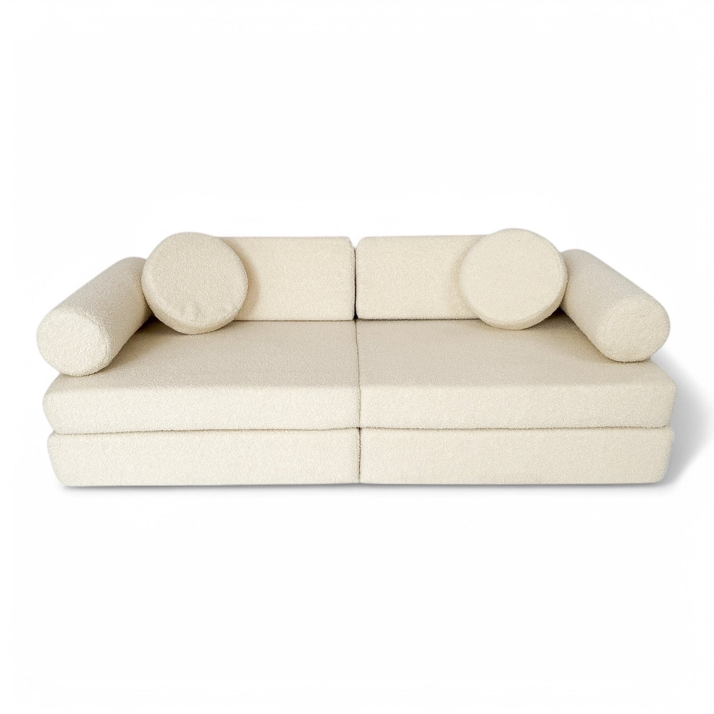 Spielsofa Teddystoff Bouclé – Kreativer Spielspaß & Gemütlichkeit