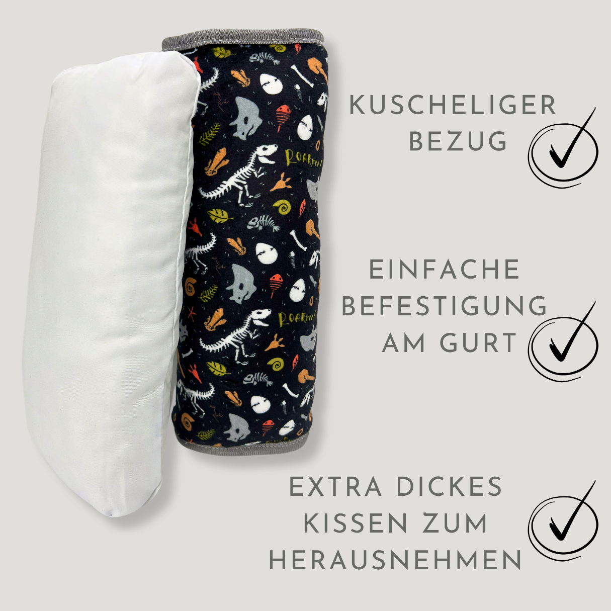 Auto Schlafkissen Dino Skelett
