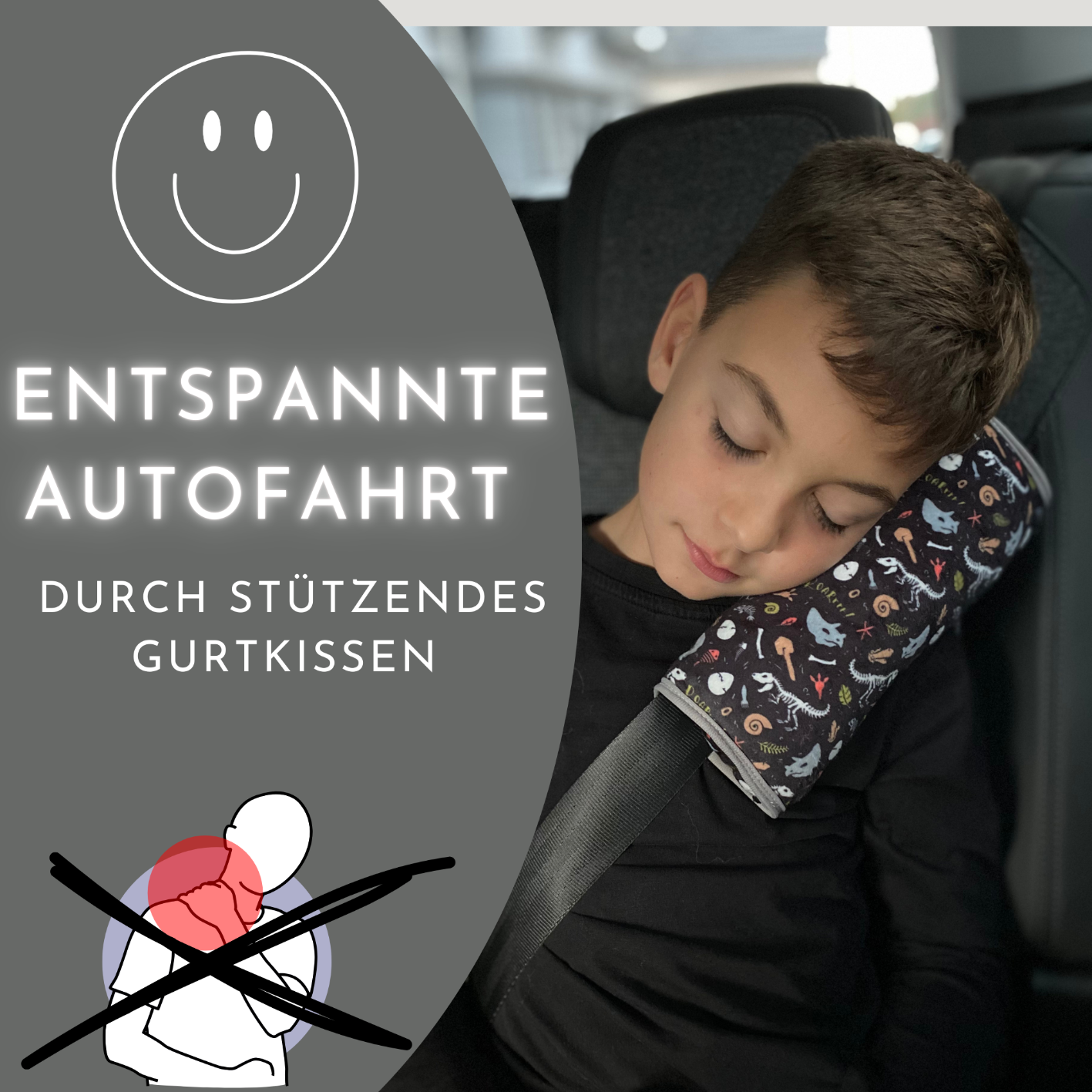 Auto Schlafkissen Dino Skelett