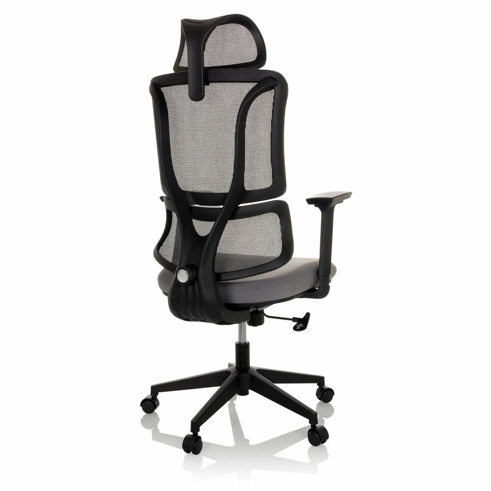 Skrifstofustóll í B-flokki, snúningsstóll, vinnuvistfræðilegt skrifborð, möskvaefni, grátt, Mybuero