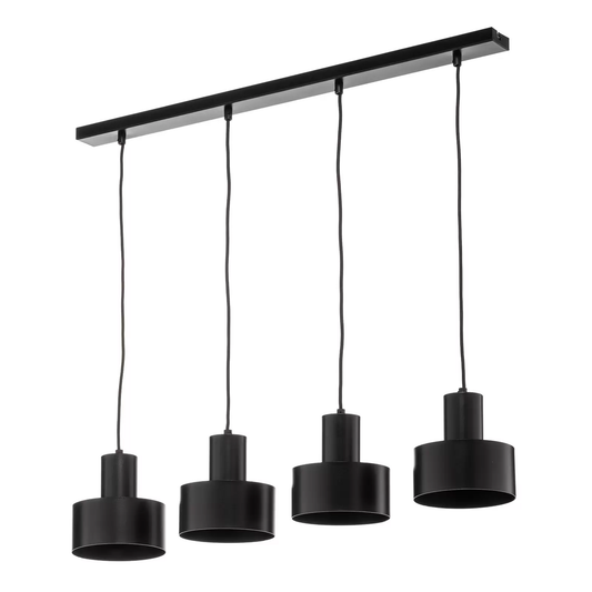 B-flokks Euluna hengiljós Rif 4 loftlampi Línulegur 4 ljósa E27 svartur 