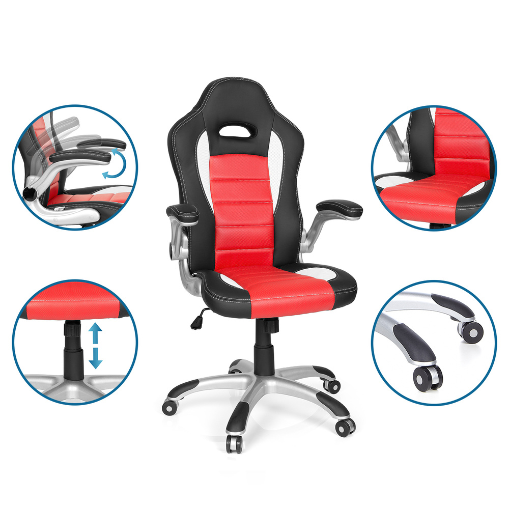 B-stock Hjh Office Gaming Chair, Office Chair, Executive Chair, Red/Black
