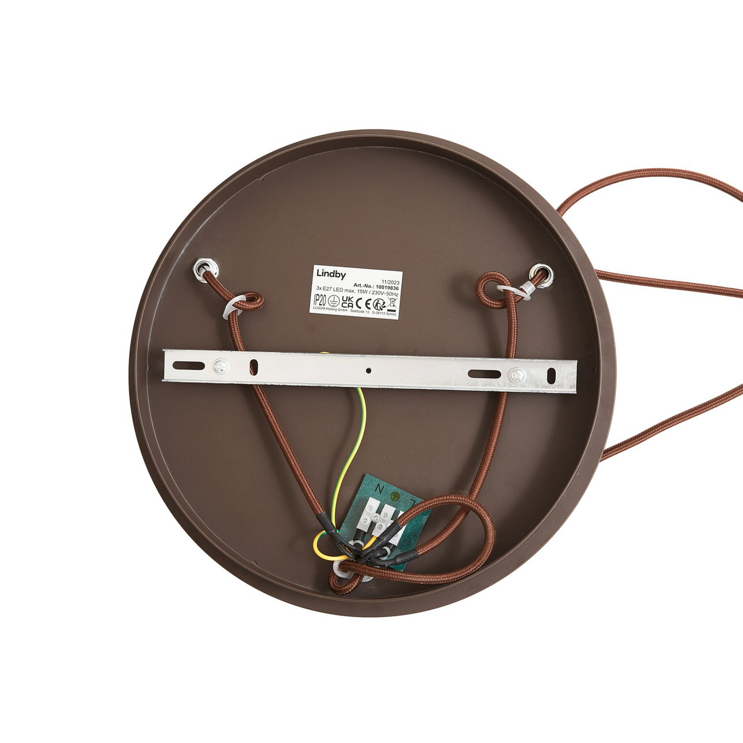 B-stock Lindby hanging light Valentina E27 ø 49cm smoke gray glass hanging lamp lamp Leuc72