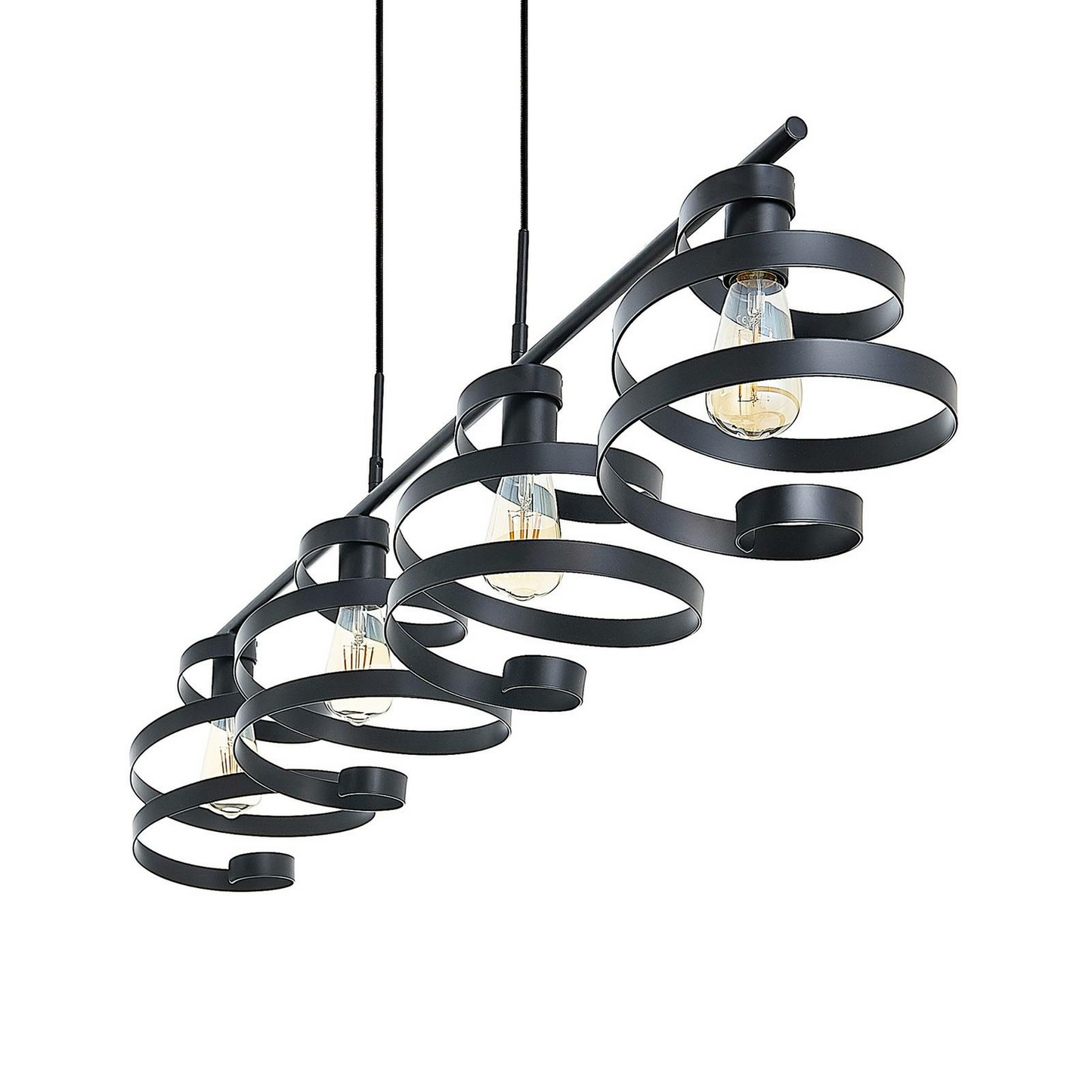 B-grade Lindby Colten pendant light, ceiling lamp, 4 lights, black 