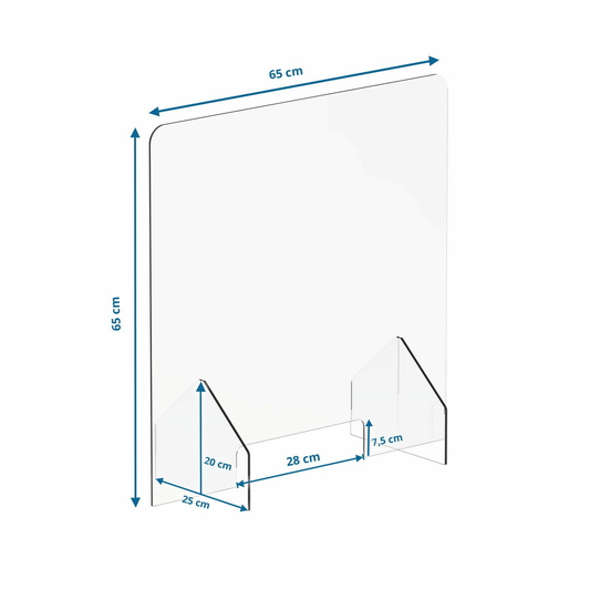 B-grade Hjh Office countertop display Cleanup II 65 x 65 cm acrylic partition, hygiene protection