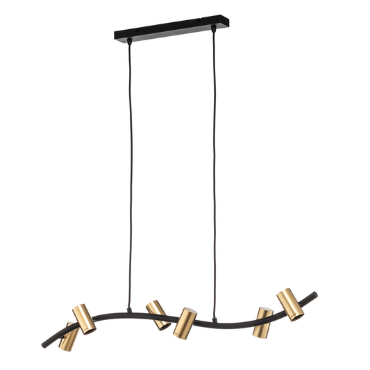 B-Ware Lindby Hängeleuchte Anito Schwarz/Gold Metall 100cm E27 Deckenleuchte Lampe S39