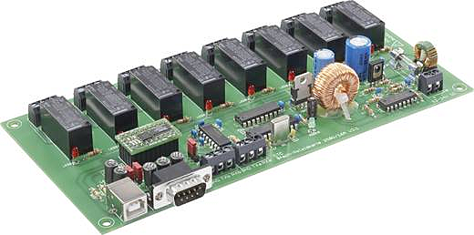 Conrad Components 8 rása rafleiðaraborðseining 12 V/DC, á lager