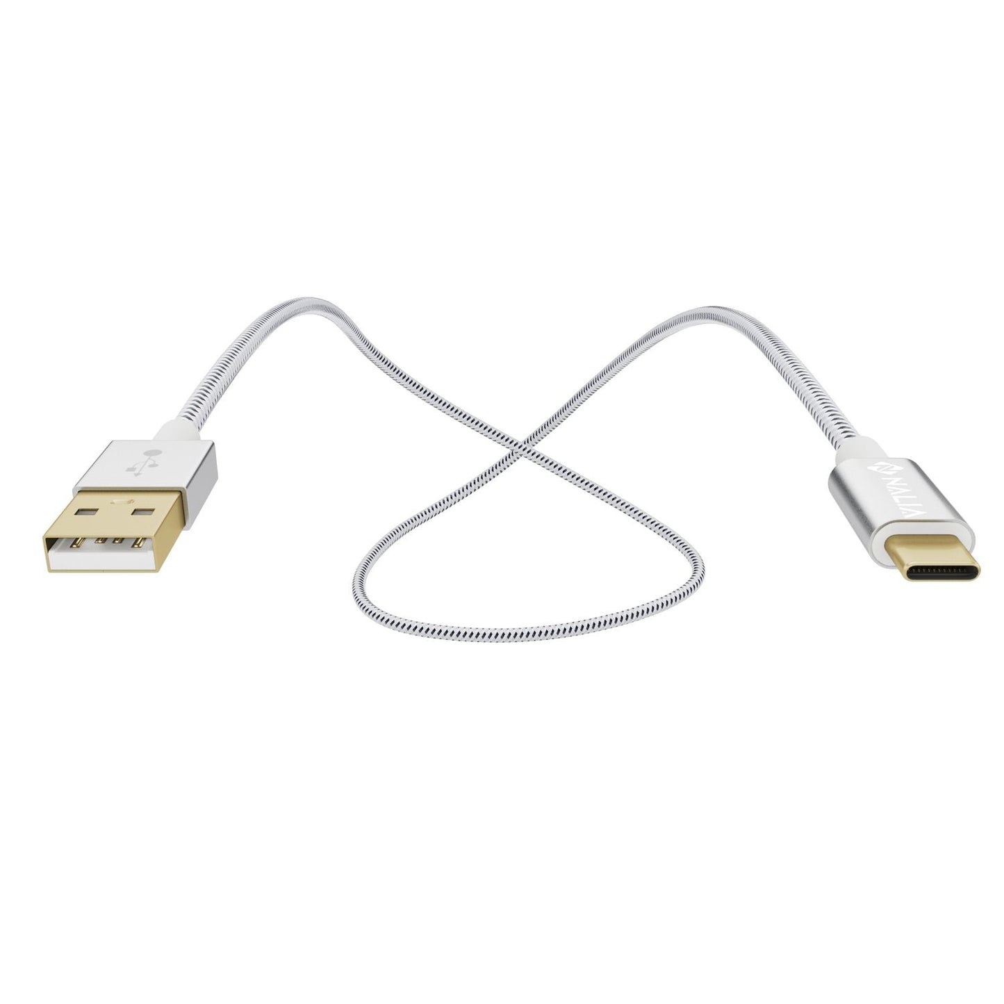 2m USB-C to USB 2.0 cable from NALIA, durable nylon sync data charging cable