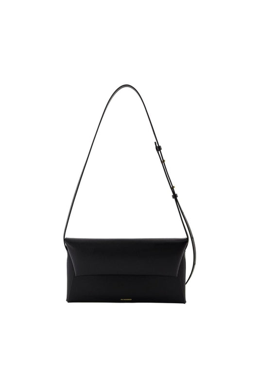 Folded Small Schultertasche - Jil Sander - Leder - Schwarz