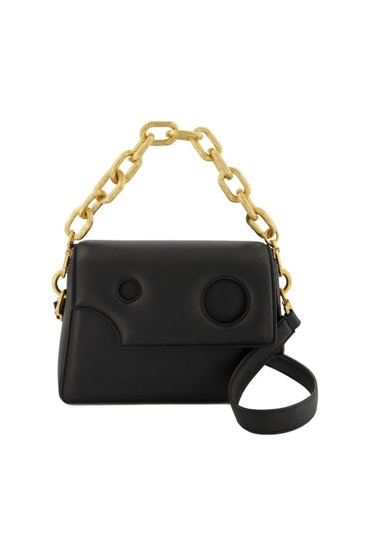 Burrow 24  Hobo Bag - Off White - Black/Clear - Leather