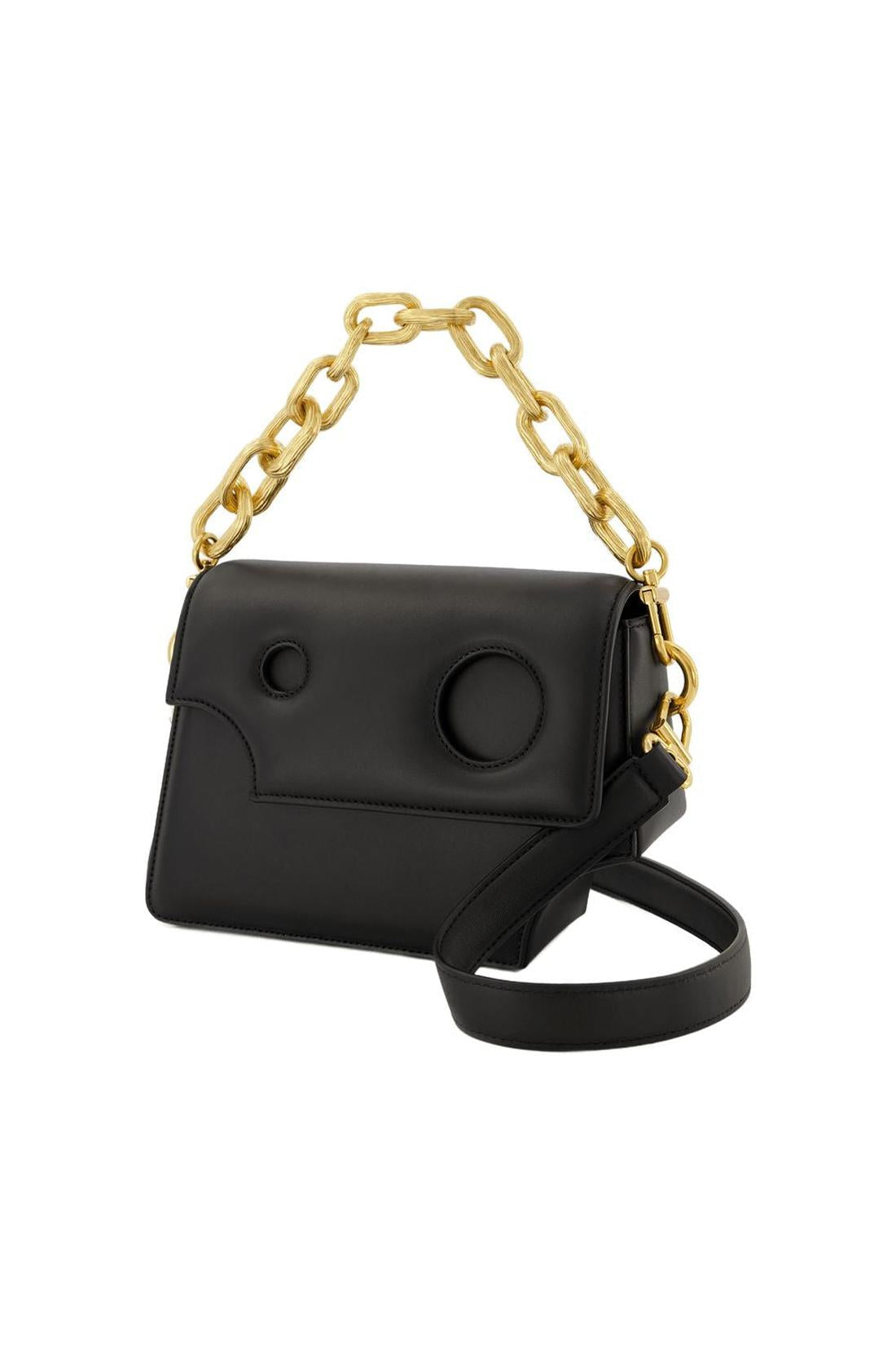 Burrow 24  Hobo Bag - Off White - Black/Clear - Leather