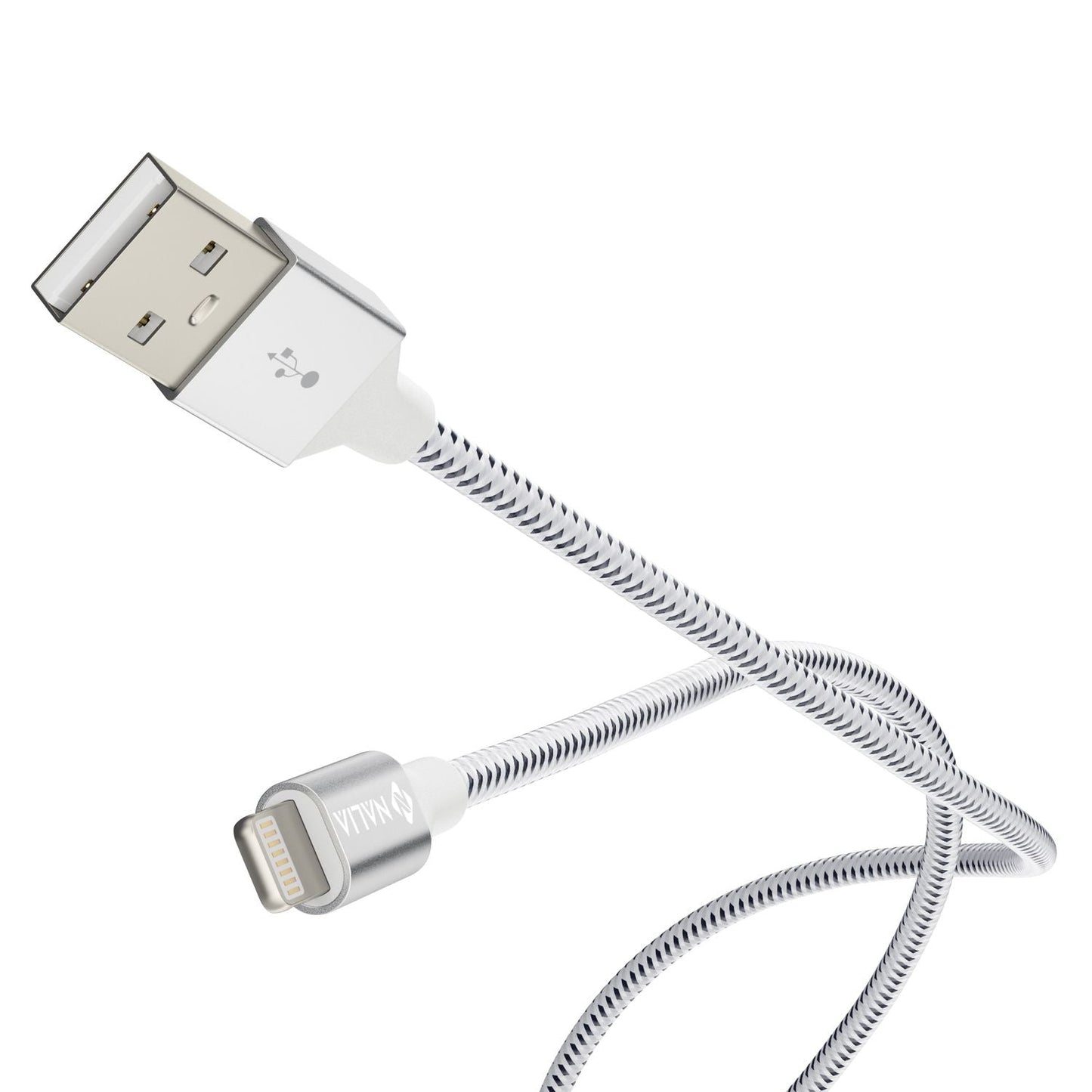 NALIA 2m USB Sync Data Cable for iPhone iPad iPod, Nylon Charging Cable Phone Cable