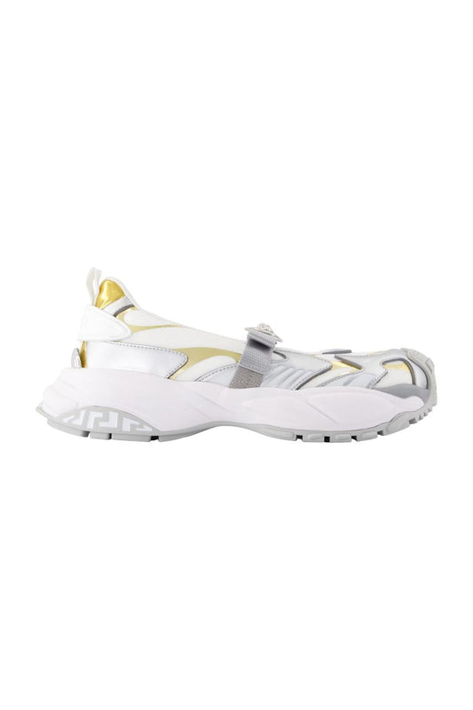 Mary Jane Sneakers - Versace - Synthetik - Weiß