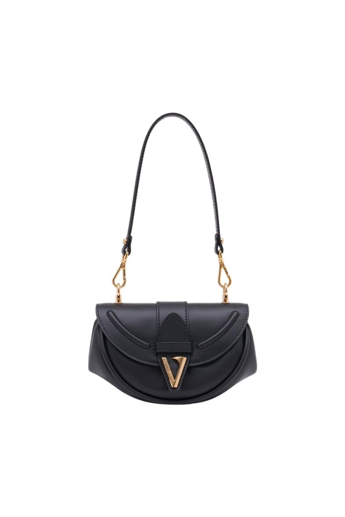 Virtus Small Schultertasche - Versace - Leder - Schwarz