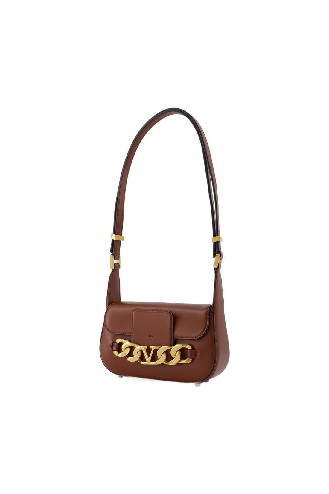 Vlogo Chain Small Tasche aus braunem Leder