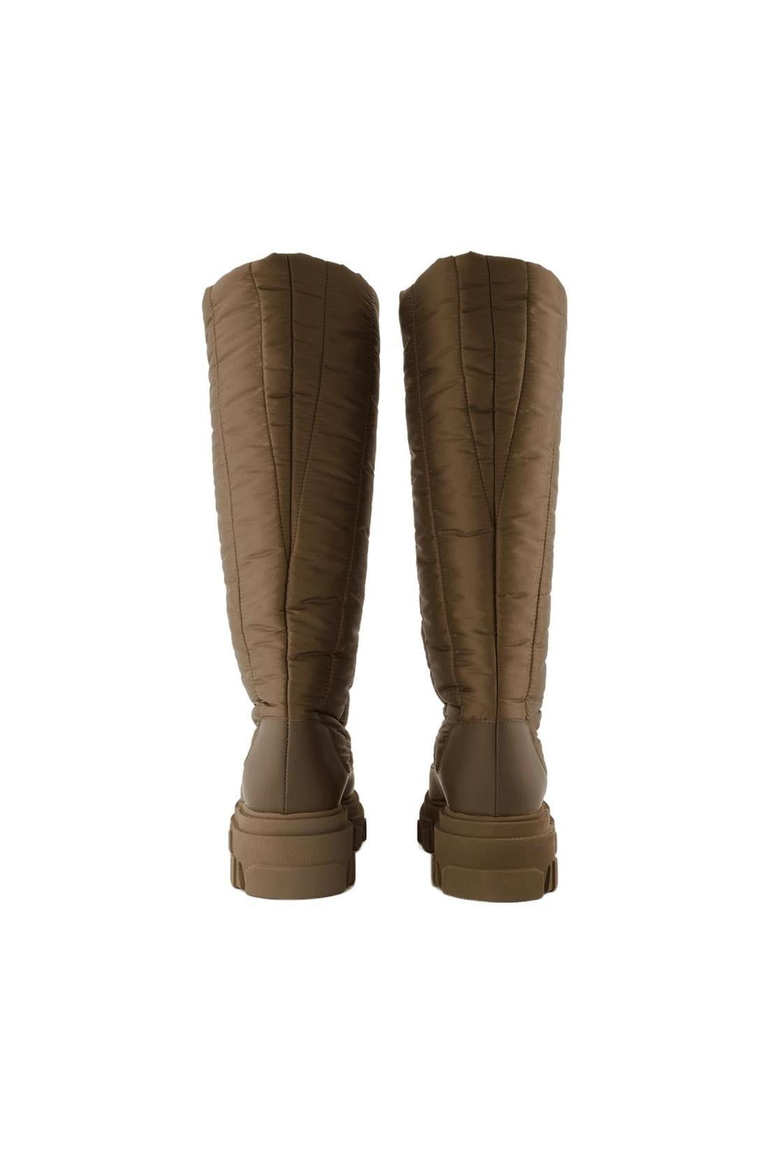 Tall Puffer Stiefeletten aus Khaki Poly