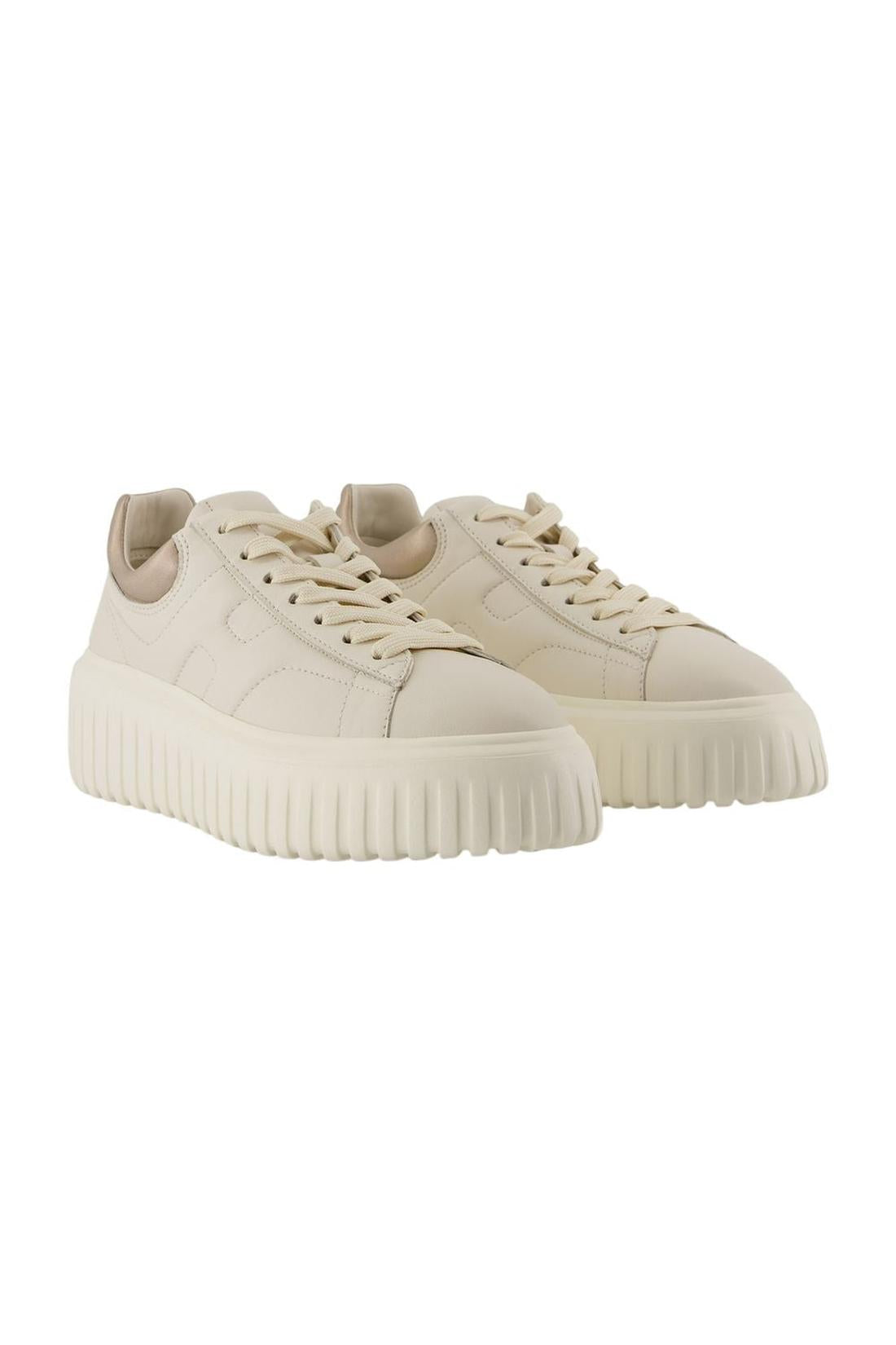 Sneakers H Stripes - Hogan - Leder - Beige
