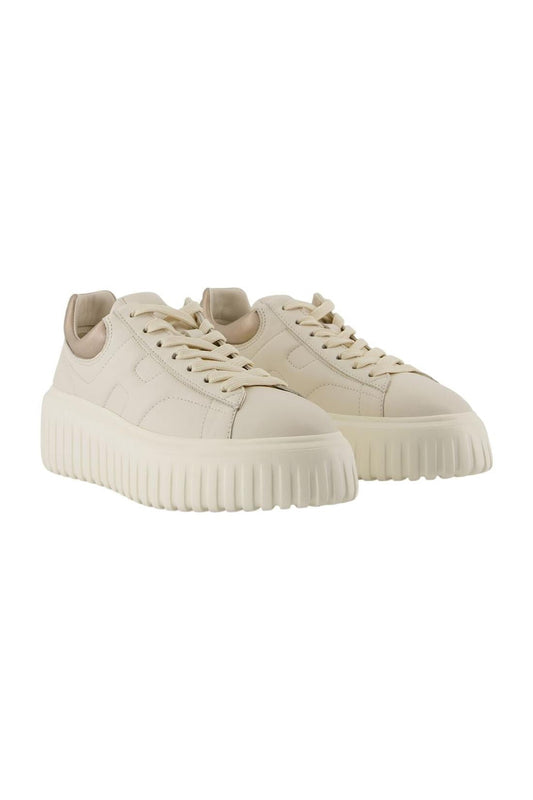 Sneakers H Stripes - Hogan - Leder - Beige