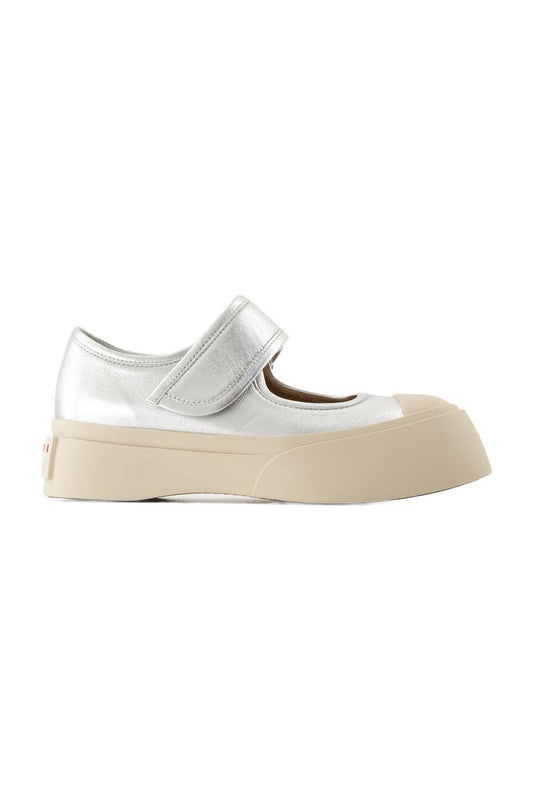 Mary Jane Sneakers - Marni - Leder - Silber