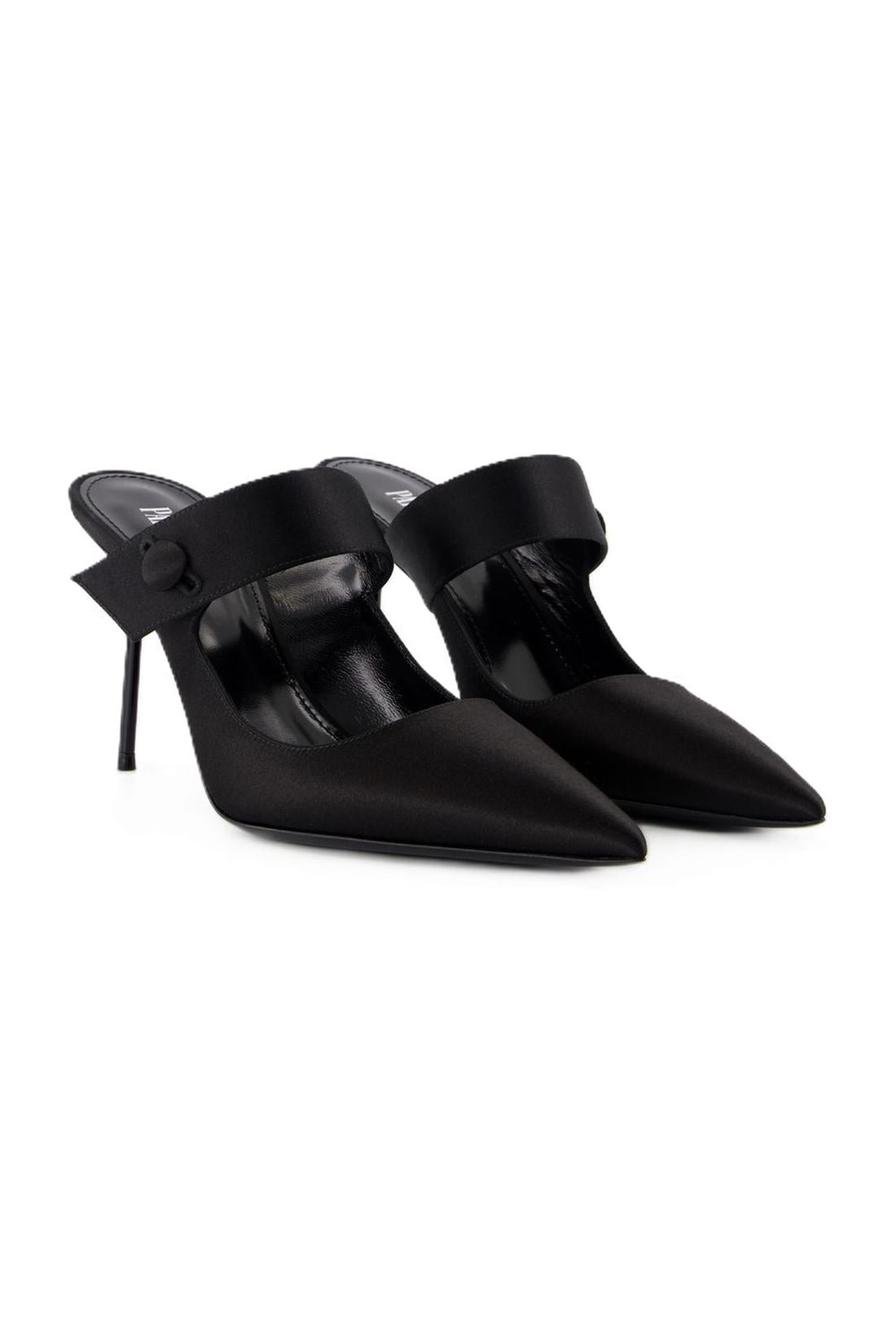 Pumps Lidia Couture Sabot 90 - Paris Texas - Seide - Schwarz