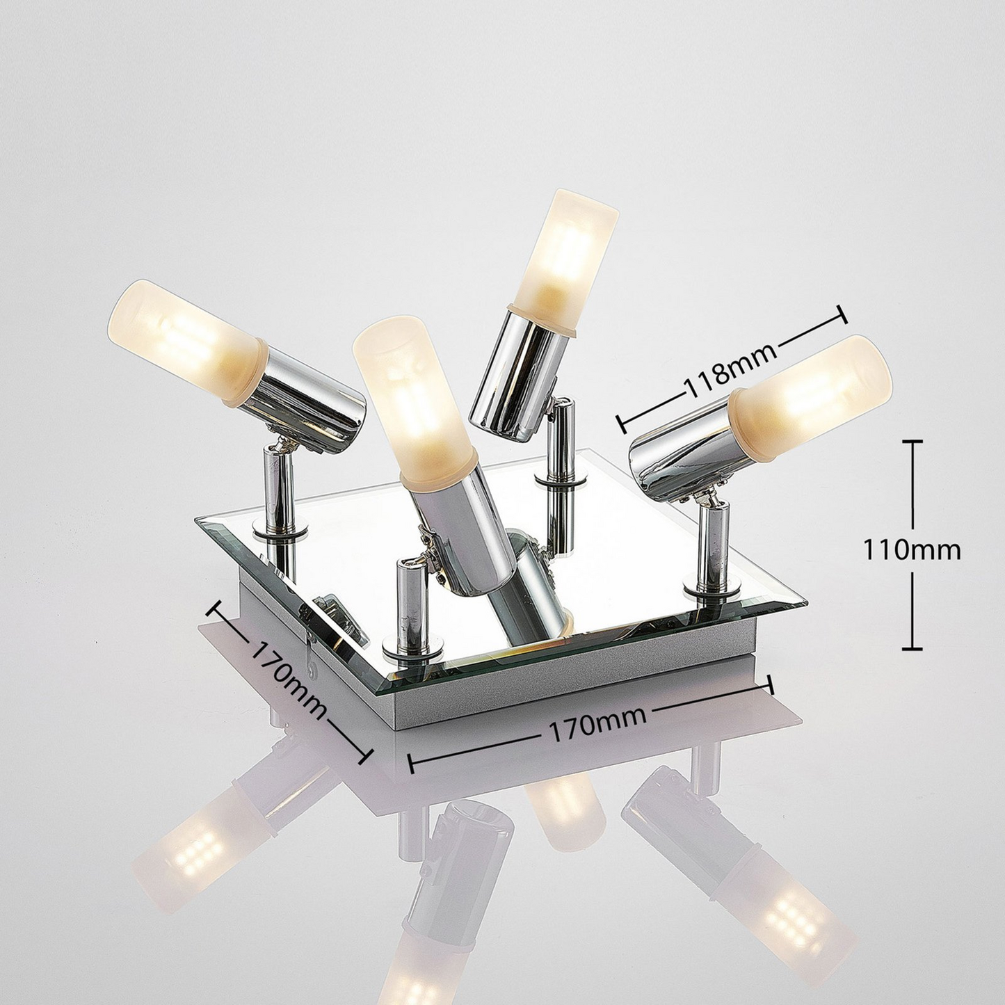 B-Ware Lindby Bad Deckenlampe Zela Deckenlampe Lampe 4 Flammig G9  32 X 32 Cm Chrom332