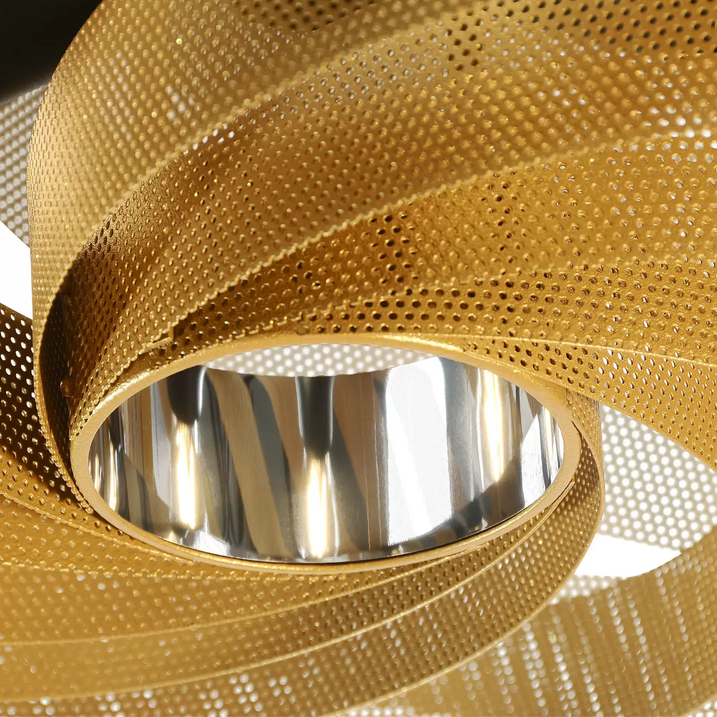 B-flokks Euluna Vento loftljós, gulllitað, ø 60 cm, loftlampi, ljós, kastljós