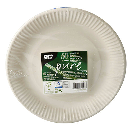 29 50 plates, cardboard "pure" round - white