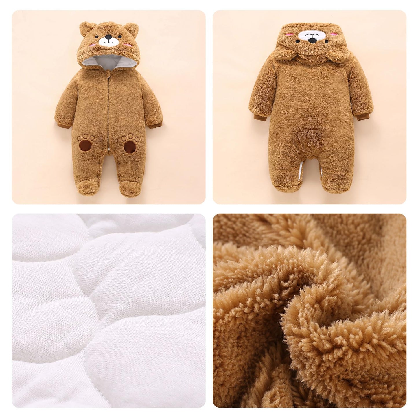 Vetrarsnjógalli fyrir börn, spariföt fyrir stráka og stelpur, eitt stykki með hettu, snjógallasett fyrir smábörn, þykkt og hlýtt, blátt, 3-6 mánaða 