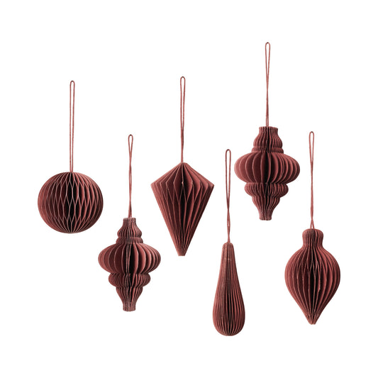 Decorative paper pendants S Pompeian red, in 5 designs