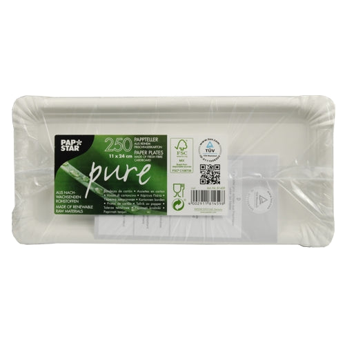 PAPSTAR 250 Teller, Pappe "pure" eckig weiss