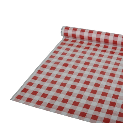 Auslaufartikel: Starpak Tischdecke, Folie 50 m x 80 cm rot "Karo"  | Folie (1 Rolle)