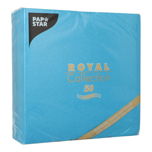 PAPSTAR 50 Servietten "ROYAL Collection" 1/4-Falz 40 x 40 cm türkis