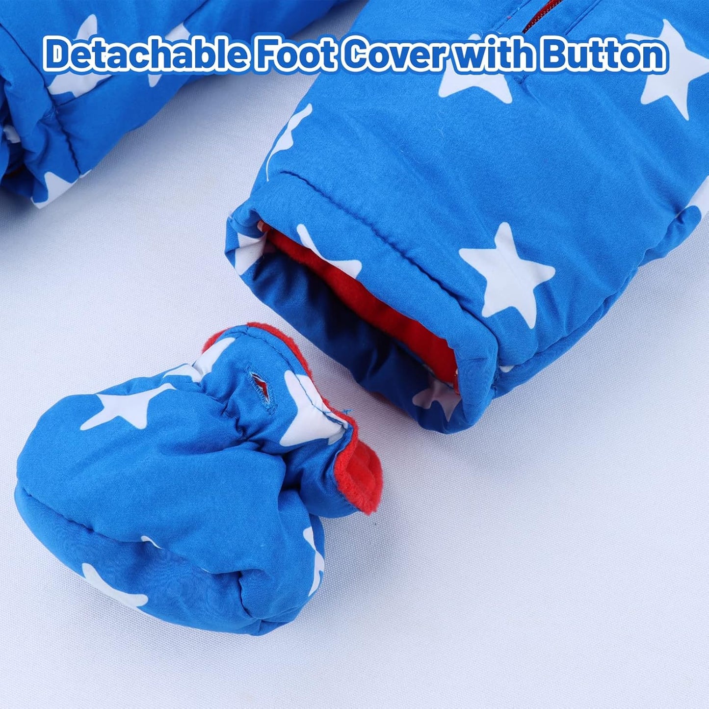 Baby Winter Overall with Hood, Snowsuits with Gloves and Booties, Girls' and Boys' Warm Clothing Set 