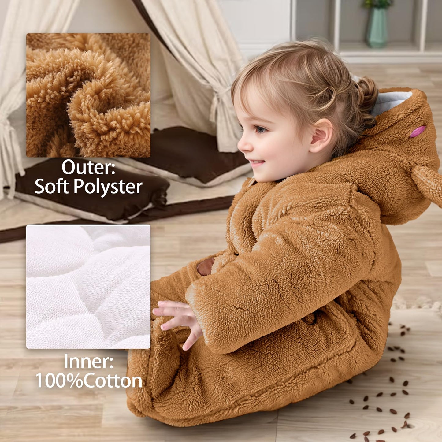 Vetrarsnjógalli fyrir börn, spariföt fyrir stráka og stelpur, eitt stykki með hettu, snjógallasett fyrir smábörn, þykkt og hlýtt, blátt, 3-6 mánaða 