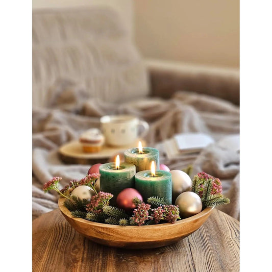 Holzschale Mangoholz Dekoschale rund Schale für Lebensmittel natur braun Ø 30 cm