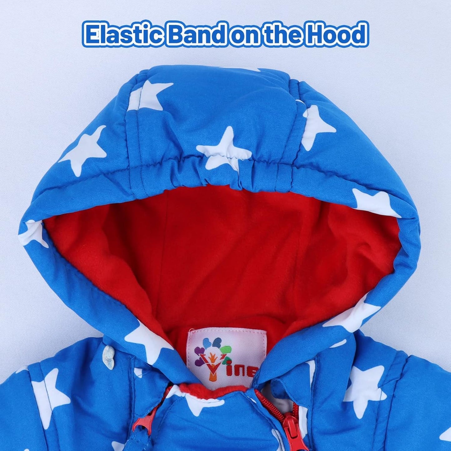 Baby Winter Overall with Hood, Snowsuits with Gloves and Booties, Girls' and Boys' Warm Clothing Set 