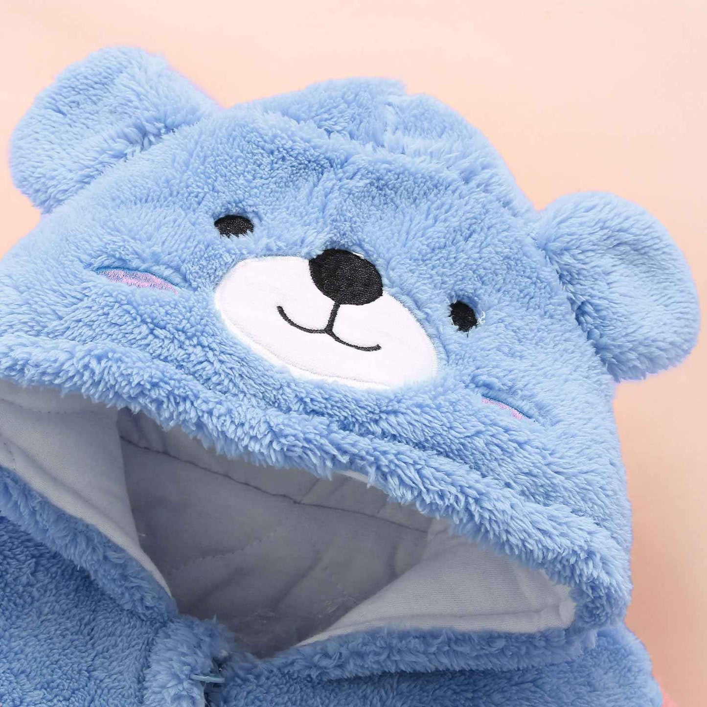 Vetrarsnjógalli fyrir börn, spariföt fyrir stráka og stelpur, eitt stykki með hettu, snjógallasett fyrir smábörn, þykkt og hlýtt, blátt, 3-6 mánaða 