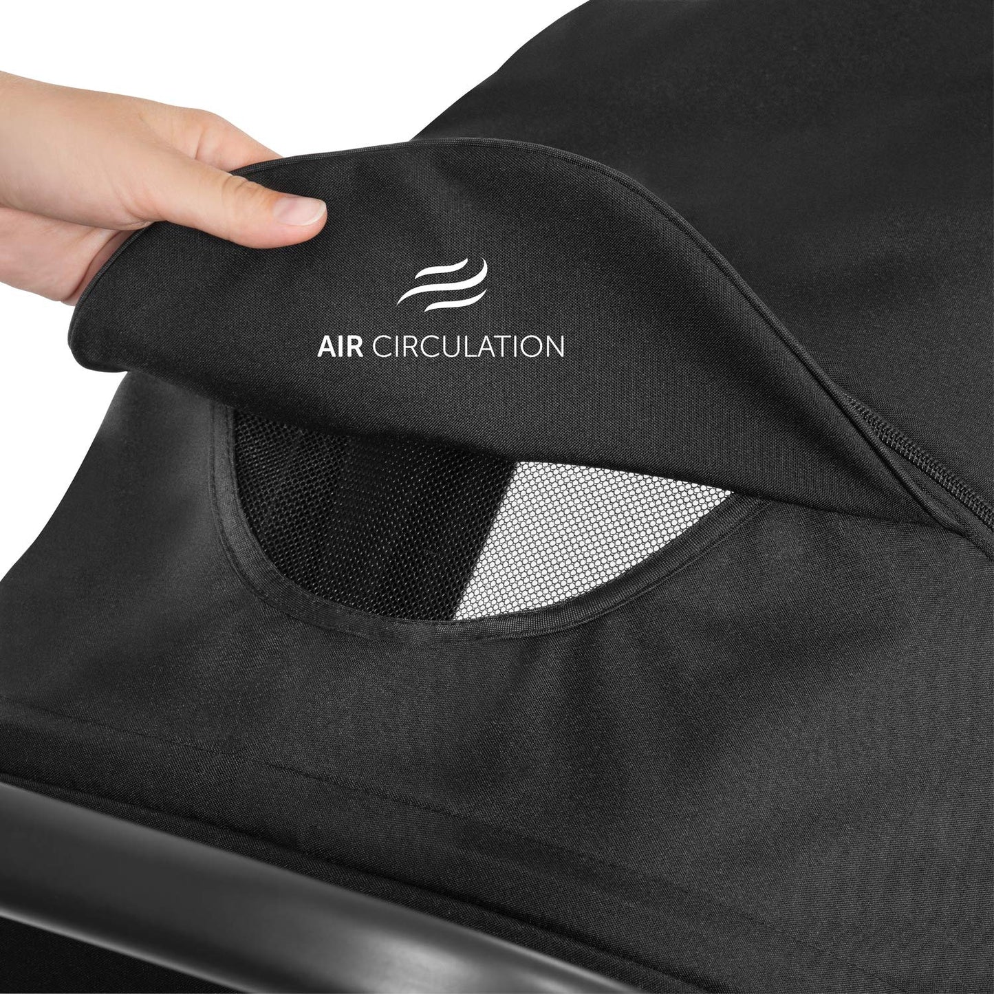 Hauck Rapid 3R barnavagn fyrir börn allt að 22 kg, með gúmmídekkjum, samanbrjótanlegri hönnun, UV vörn 50+, svefnvirkni frá fæðingu, hæðarstillanlegt stýri og stór körfa allt að 3 kg (svartur)