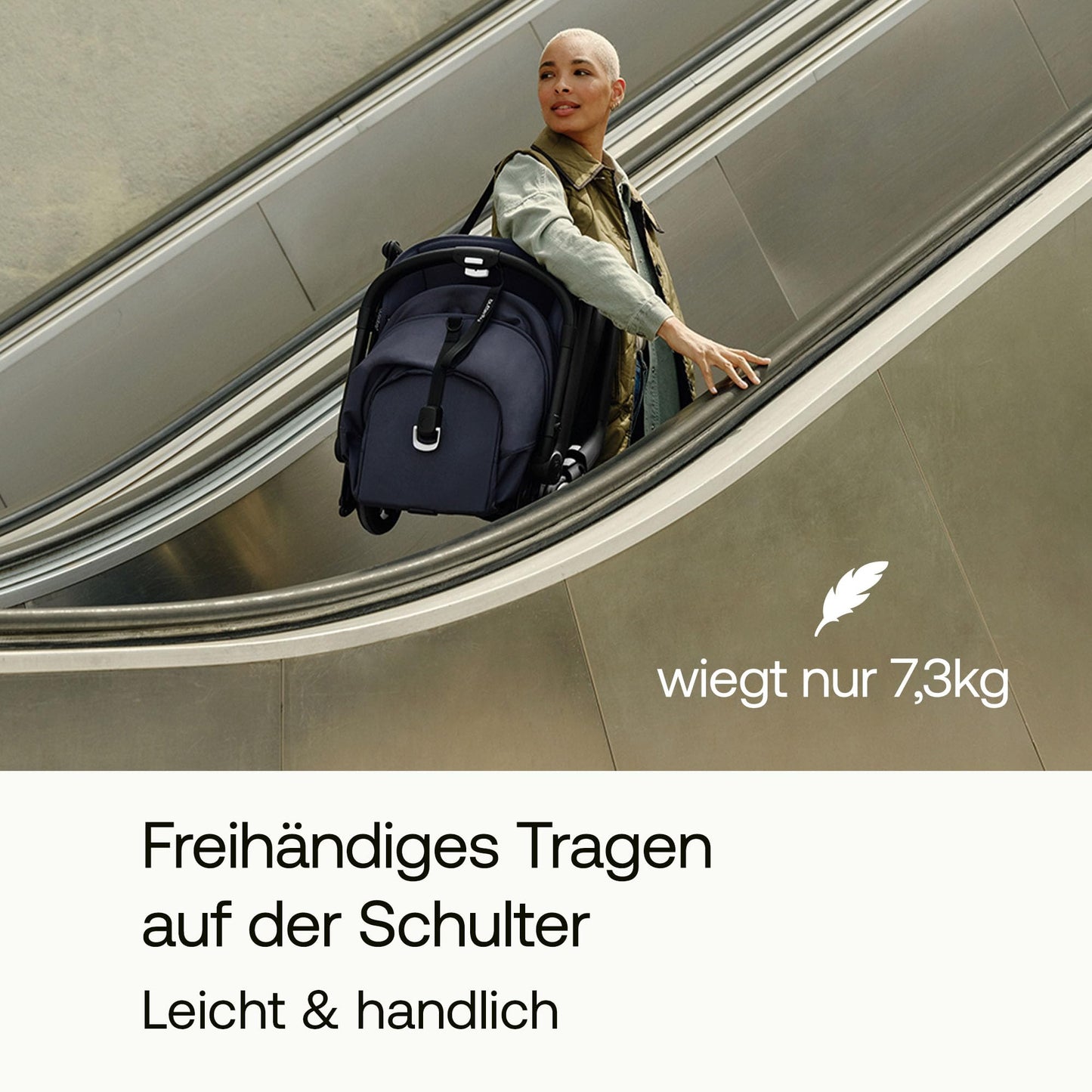 Bugaboo Butterfly afar nettur ferðavagn, lítill og léttur, leggst saman með annarri hendi og er auðveldur í stýringu, vinnuvistfræðilegur borgarvagn fyrir börn frá 6 mánaða aldri, með miklu geymslurými, skógargrænn