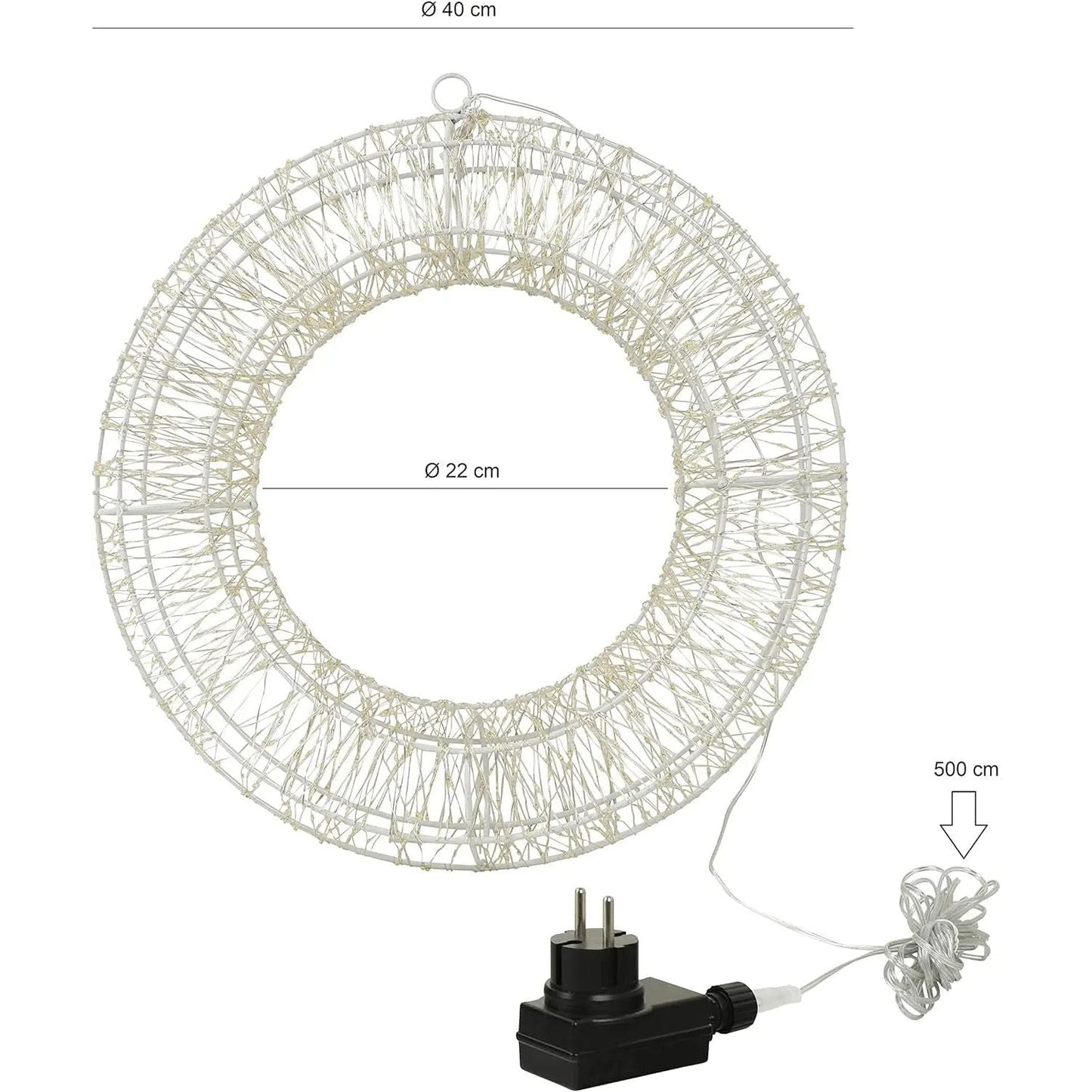 Kranz LED Timer Weihnachtskranz Türkranz Weihnachtsdeko warmweiß in&outdoor 38cm