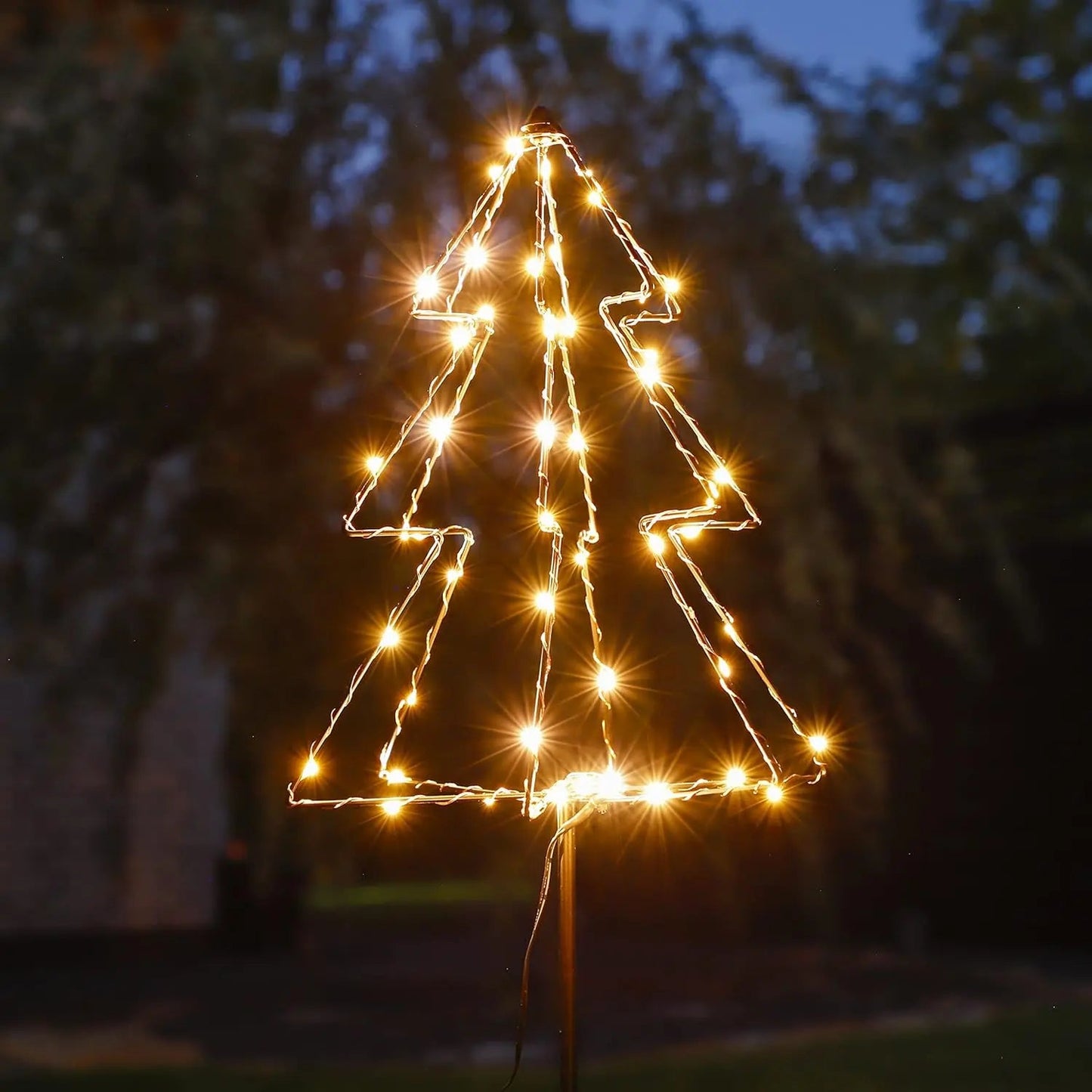 LED Gartenstecker Tannenbaum Weihnachtsbeleuchtung Beleuchtung Timer warmweiß