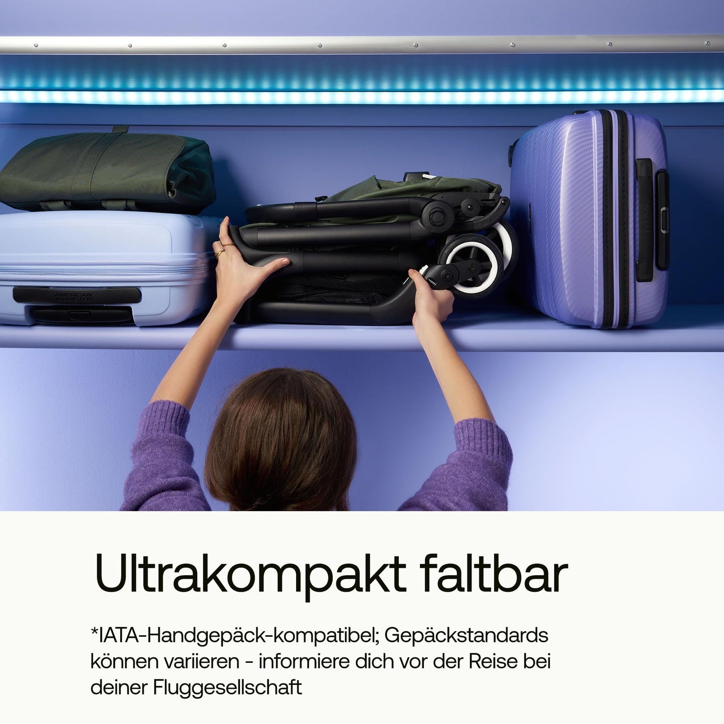 Bugaboo Butterfly afar nettur ferðavagn, lítill og léttur, leggst saman með annarri hendi og er auðveldur í stýringu, vinnuvistfræðilegur borgarvagn fyrir börn frá 6 mánaða aldri, með miklu geymslurými, skógargrænn