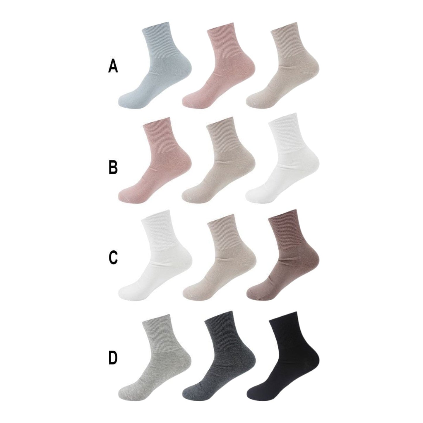 3er Pack Damen Socken Baumwolle » 3 Paar Premium Kurzsocken » Kurzschaft MED + DIA » Venenfreundlich ohne Gummibund